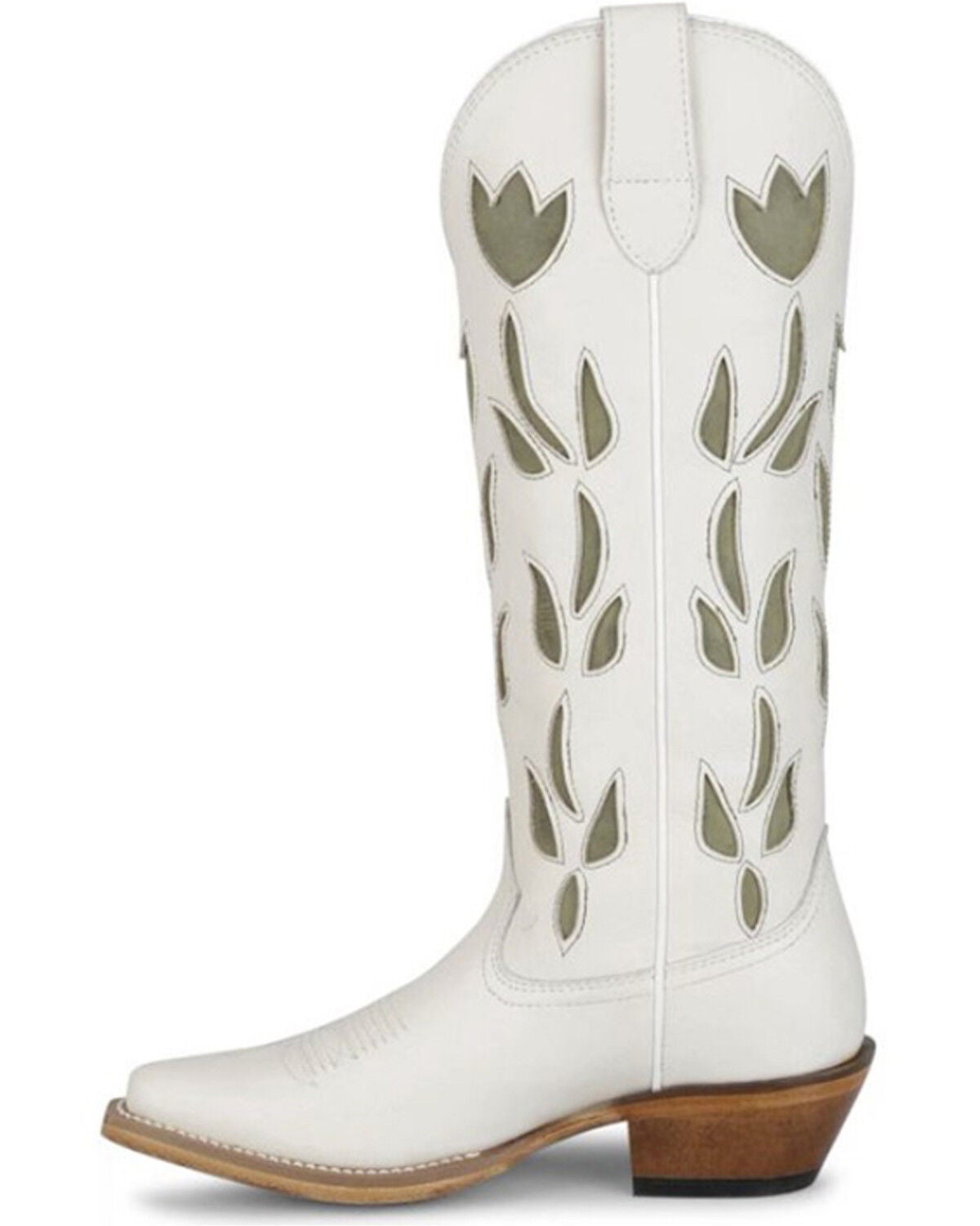 Image #3 - Justin Women's May Vintage Tall Western Boots - Snip Toe, White, hi-res