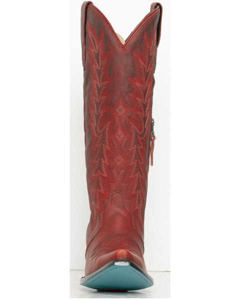 Image #4 - Lane Women's Off The Record Patent Leather Tall Western Boots - Snip Toe, Ruby, hi-res