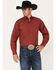 Ariat Men's Mariano Small Plaid Print Logo Pro Button Down Western Shirt , Red, hi-res
