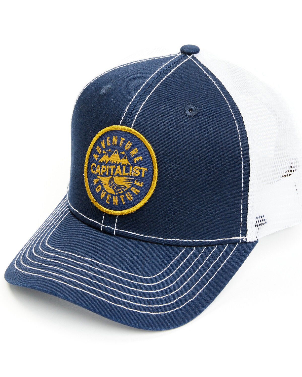 Brothers and Sons Men's Adventure Capitalist Circle Patch Ball Cap, Navy, hi-res