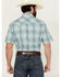 Image #4 - Wrangler Retro Men's Plaid Print Short Sleeve Pearl Snap Western Shirt , Teal, hi-res