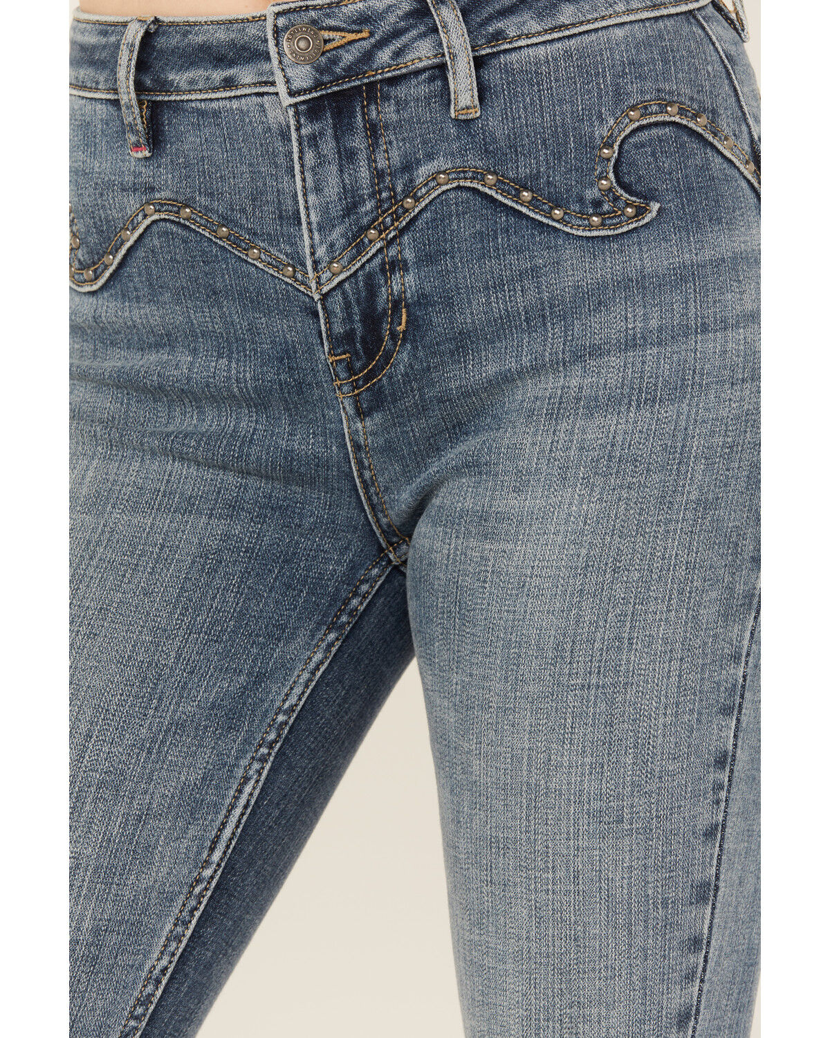 Image #2 - Idyllwind Women's Beasley Gypsy High Rise Western Yoke Stretch Bootcut Jeans, Medium Wash, hi-res