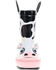 Image #4 - Western Chief Girls' Colbie Cow Rain Boots, Black, hi-res