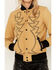 Image #4 - Western & Co Women's Embroidered Leather Bomber Jacket, Tan, hi-res