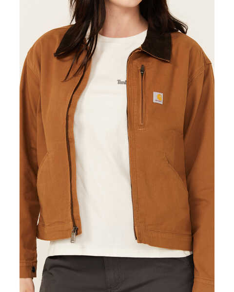 Image #3 - Carhartt Women's Rugged Flex Loose Fit Canvas Detroit Jacket , Tan, hi-res