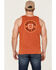 Image #4 - Brixton Men's Circle Logo Graphic Crest Tank, Dark Orange, hi-res