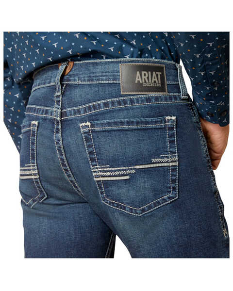 Image #2 - Ariat Men's M8 Modern TekStretch Easton Dark Wash Stretch Slim Bootcut Jeans , Dark Wash, hi-res