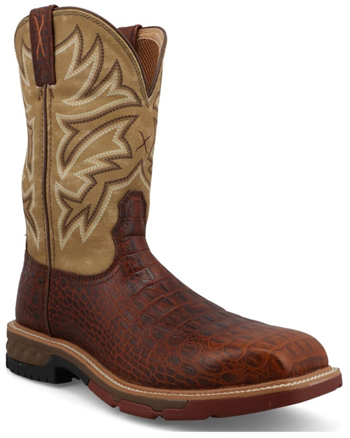 Twisted X Men's Pull-On Work Boots - Alloy Toe, Tan, hi-res