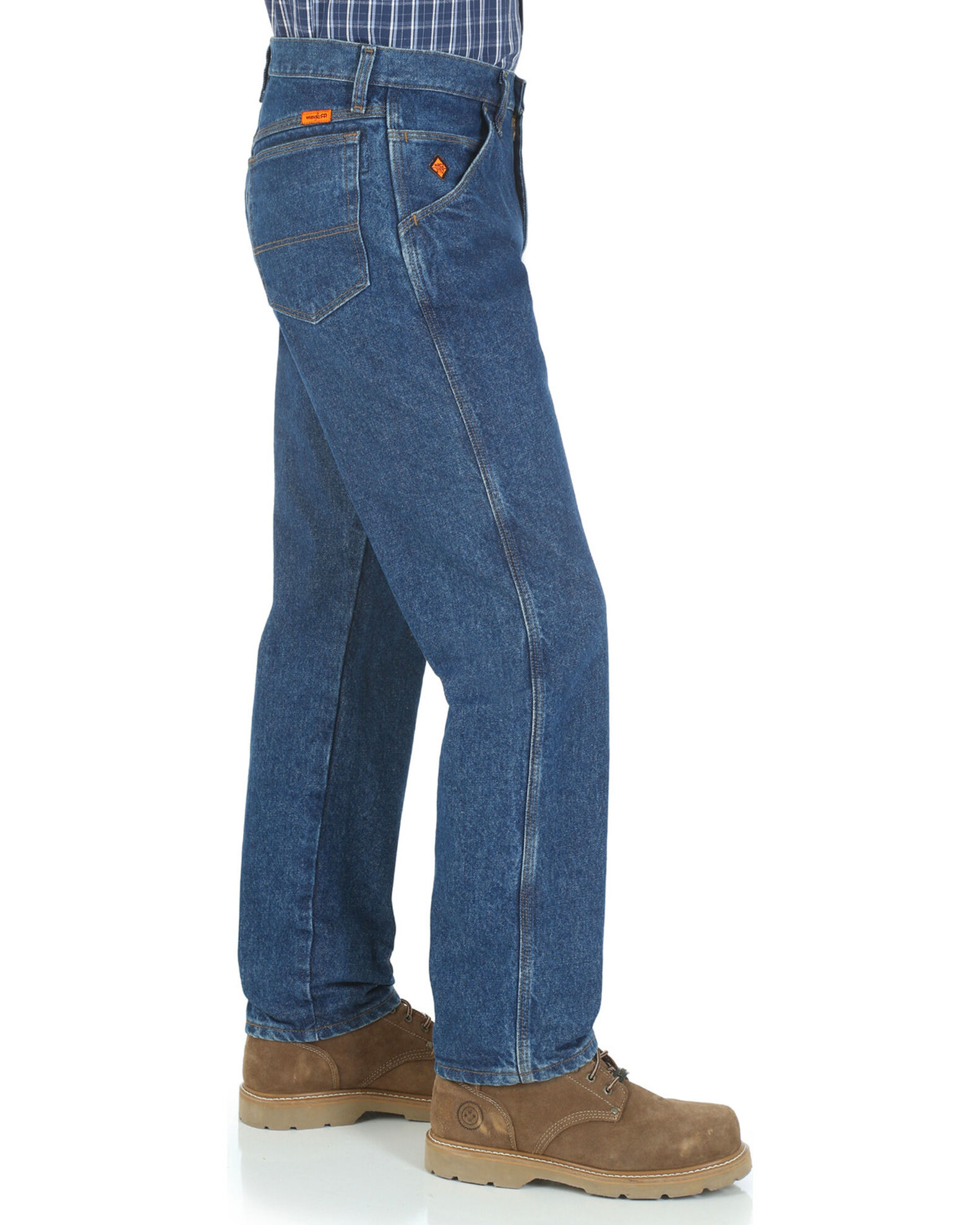Image #2 - Wrangler Men's FR Relaxed Fit Work Jeans, Indigo, hi-res