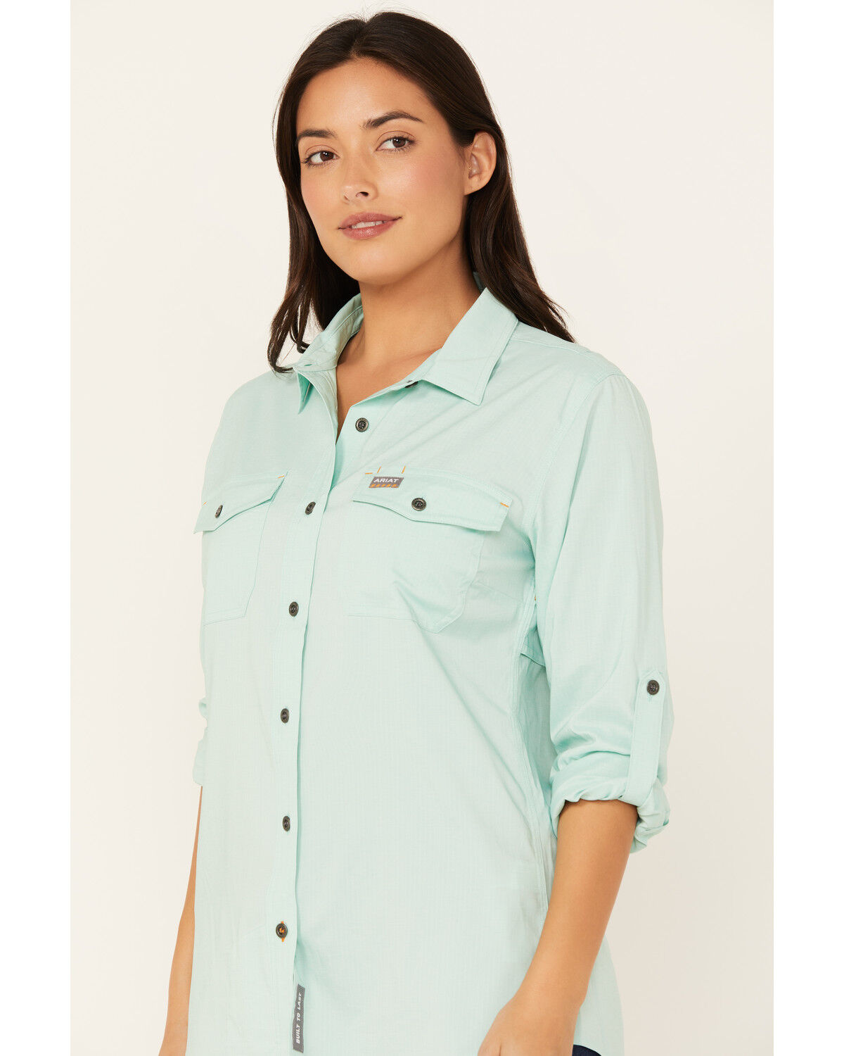 Image #2 - Ariat Women's Rebar Made Tough VentTEK DuraStretch Work Shirt, Blue, hi-res