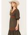 Image #3 - Shyanne Women's Two Tone Embroidered Dress, Forest Green, hi-res