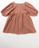 Image #3 - Yura Toddler Girls' Plaid Print Quarter Sleeve Dress, Rust Copper, hi-res