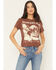 Image #1 - Idyllwind Women's Mustang Wild Short Sleeve Graphic Tee, Chocolate, hi-res