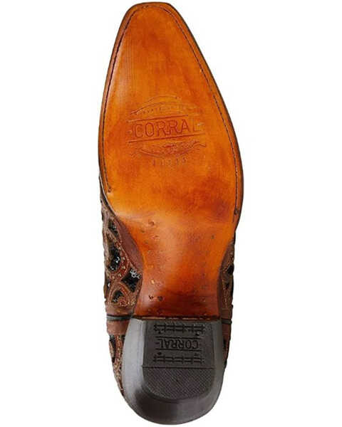Image #6 - Corral Women's Black Inlay Western Boots - Snip Toe, Black/tan, hi-res