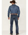 Image #3 - RANK 45® Men's Unbroken Medium Dark Wash Stretch Stackable Straight Jeans, Dark Medium Wash, hi-res