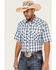 Roper Men's Classic Large Plaid Short Sleeve Pearl Snap Western Shirt , Blue, hi-res