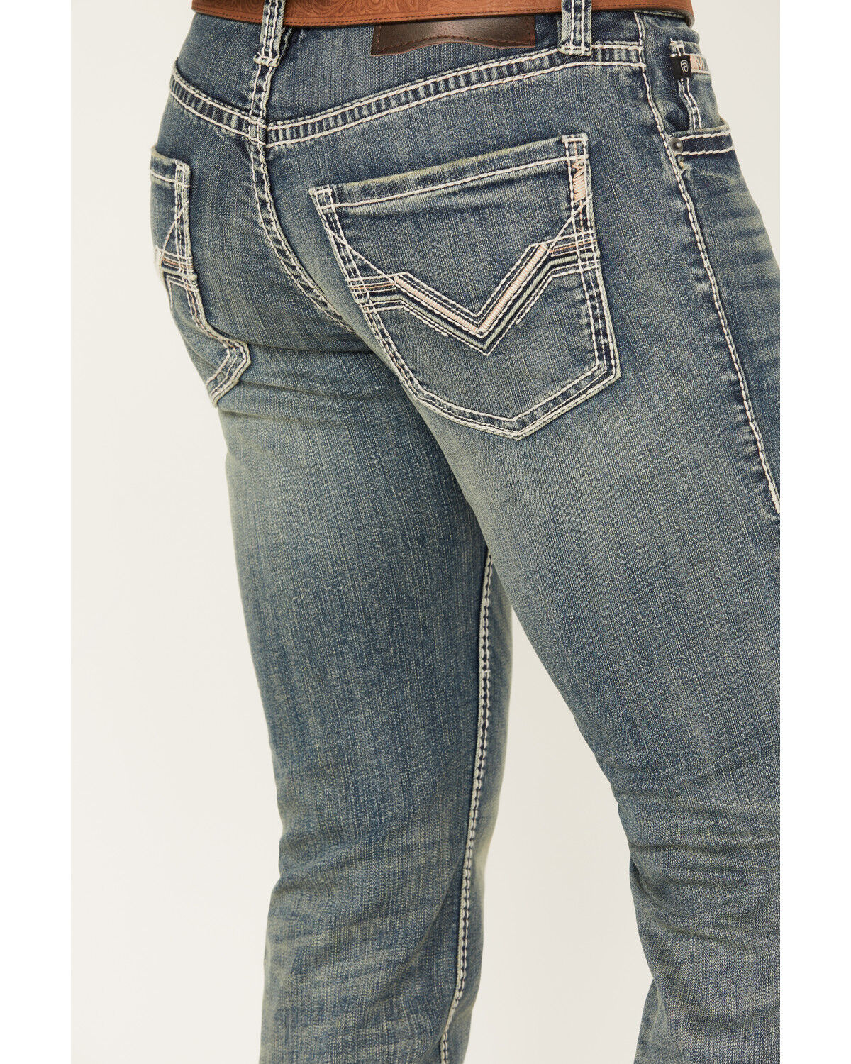 Image #2 - Rock & Roll Denim Men's Rifle Medium Vintage Wash Skinny Reflex Jeans, Medium Wash, hi-res