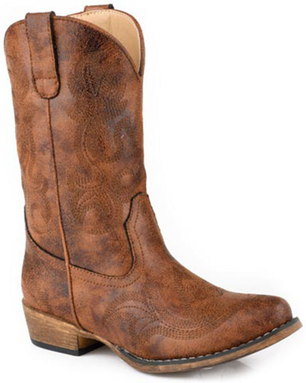 Image #1 - Roper Little Girls' Riley Classic Western Boots - Snip Toe, Brown, hi-res