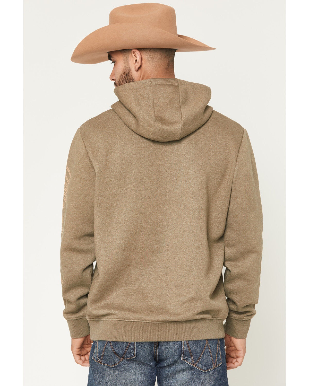 Image #4 - Wrangler Men's Logo Graphic Hooded Sweatshirt, Olive, hi-res