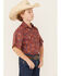 Image #2 - Rock & Roll Denim Boys' Paisley Print Short Sleeve Pearl Snap Stretch Western Shirt, Red, hi-res