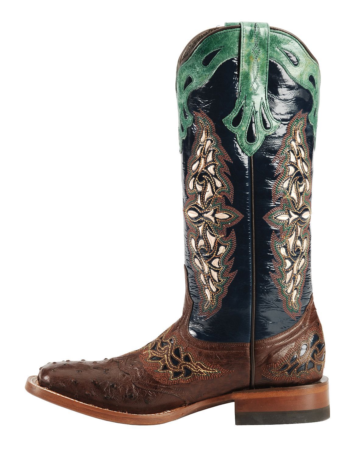 Quill Ostrich Boots - Square Toe 