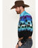 Image #2 - Roper Men's Vintage Palm Tree Beach Print Long Sleeve Pearl Snap Western Shirt, Blue, hi-res