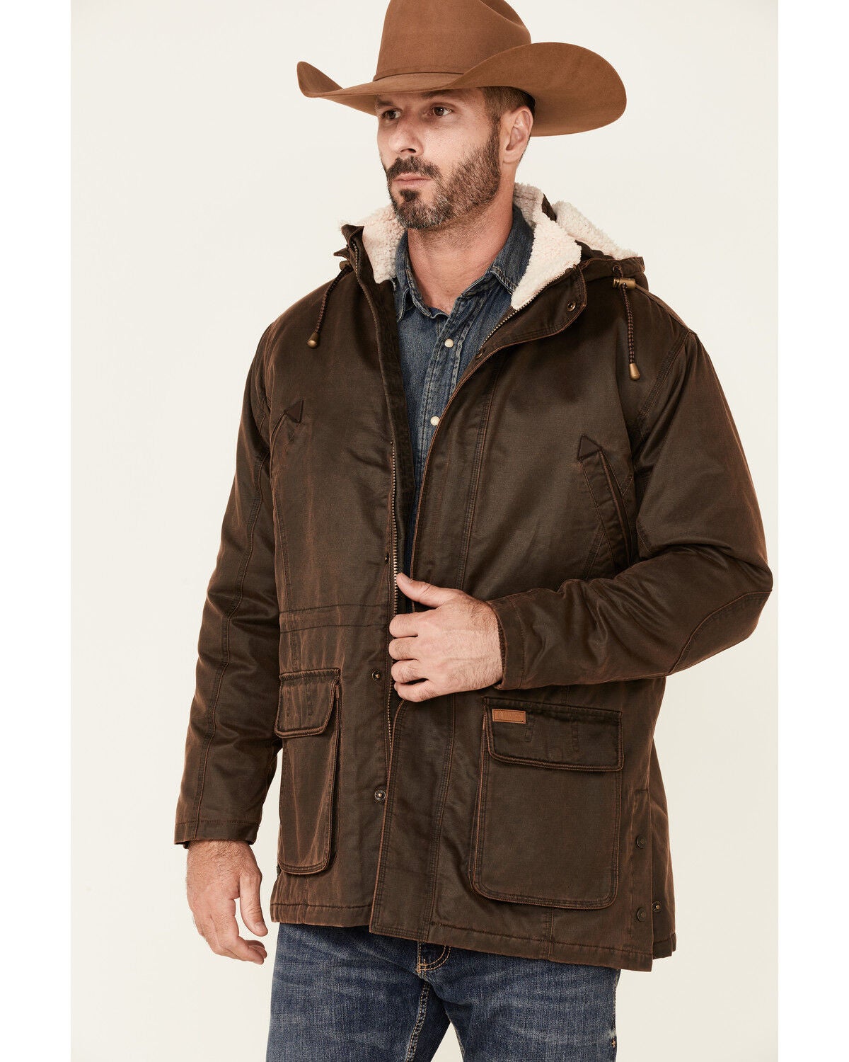Outback Trading Co. Men's Nolan Storm-Flap Jacket, Brown, hi-res