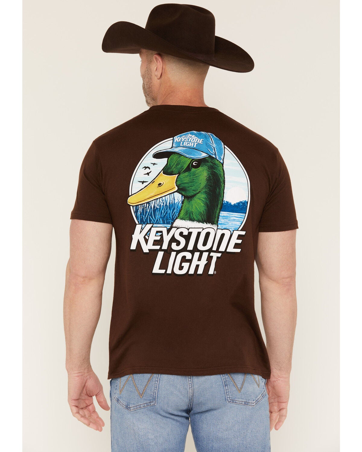 Changes Men's Keystone Light Duck Short Sleeve Graphic T-Shirt, Dark Brown, hi-res
