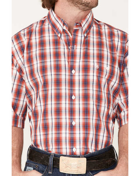 Image #3 - Wrangler Men's Classic Medium Plaid Short Sleeve Button Down Shirt, Red, hi-res