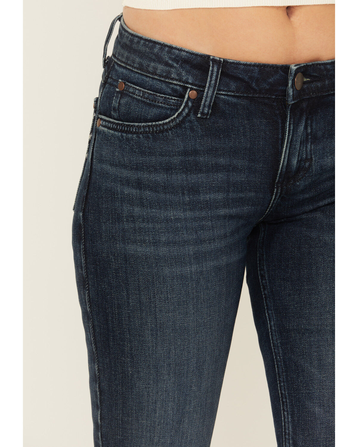Image #4 - Wrangler Retro Women's Dark Wash Sierra Mid Rise Bootcut Stretch Denim Jeans, Dark Wash, hi-res