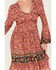 Image #3 - Wild Moss Women's Floral Print Long Sleeve Mini Dress, Rust Copper, hi-res
