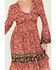 Image #3 - Wild Moss Women's Floral Print Ruffle Dress, Rust Copper, hi-res
