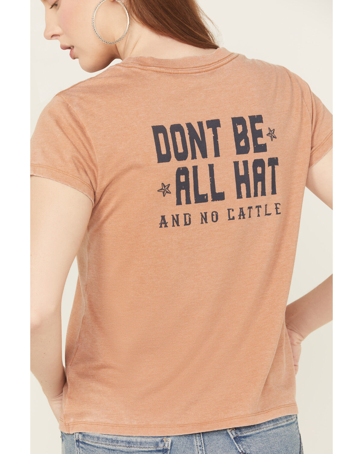 Image #4 - Idyllwind Women's Don't Be All Hat Short Sleeve Graphic Tee, Pecan, hi-res