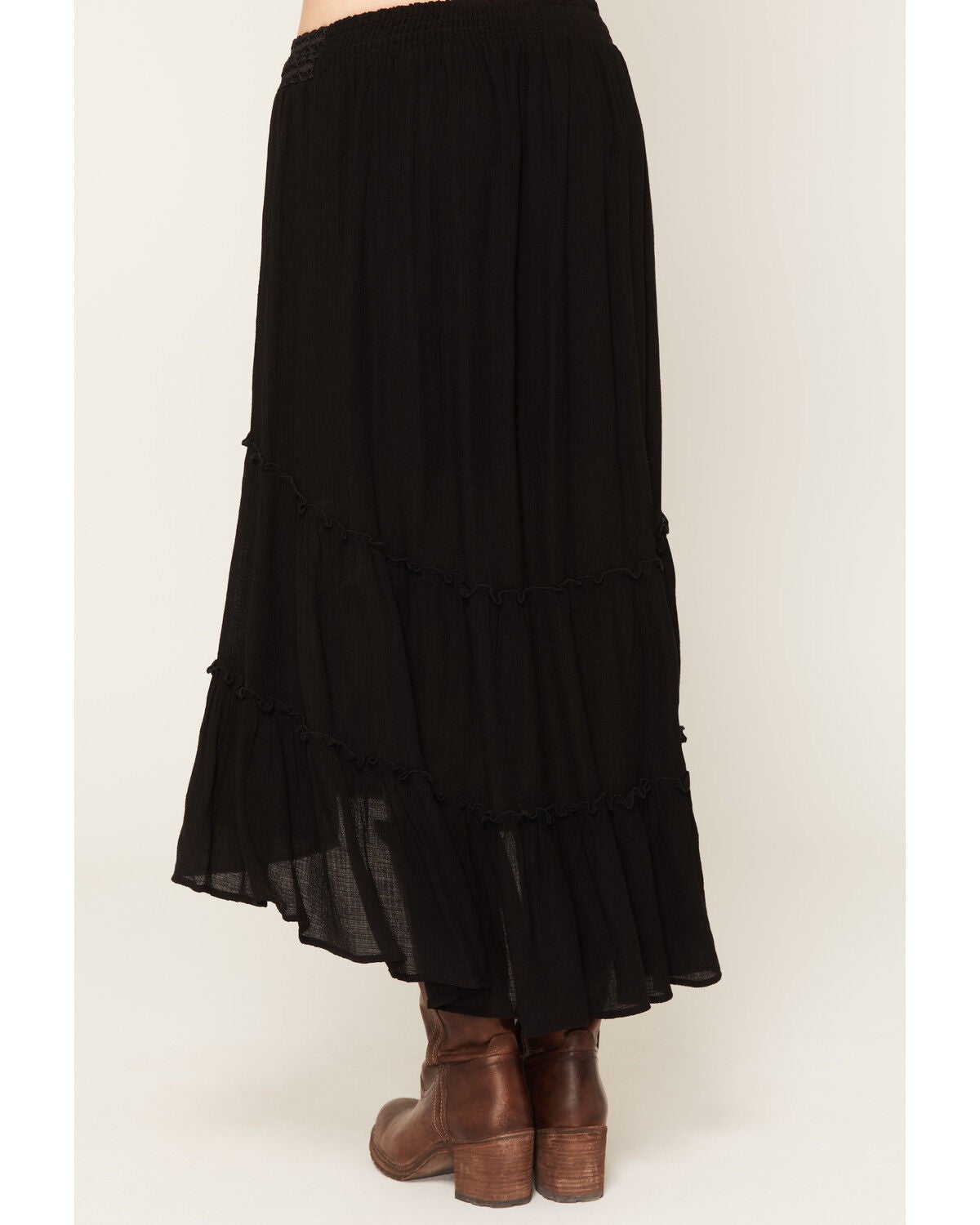 Image #4 - Shyanne Women's Sara High-Low Tiered Midi Skirt, Black, hi-res