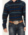 Image #3 - Cody James Men's Detroit Southwestern Print Long Sleeve Snap Flannel Shirt, Navy, hi-res