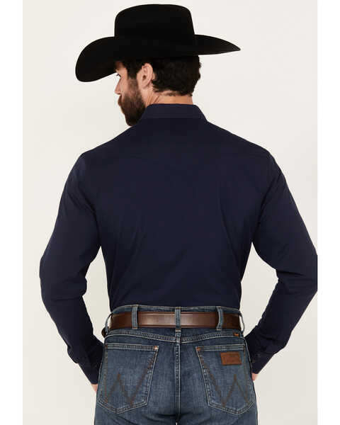 Image #4 - Kimes Ranch Men's Blackout Long Sleeve Snap Western Shirt, Navy, hi-res