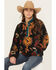 Image #1 - Wrangler Retro Women's Floral Print Sherpa Pullover, Black, hi-res