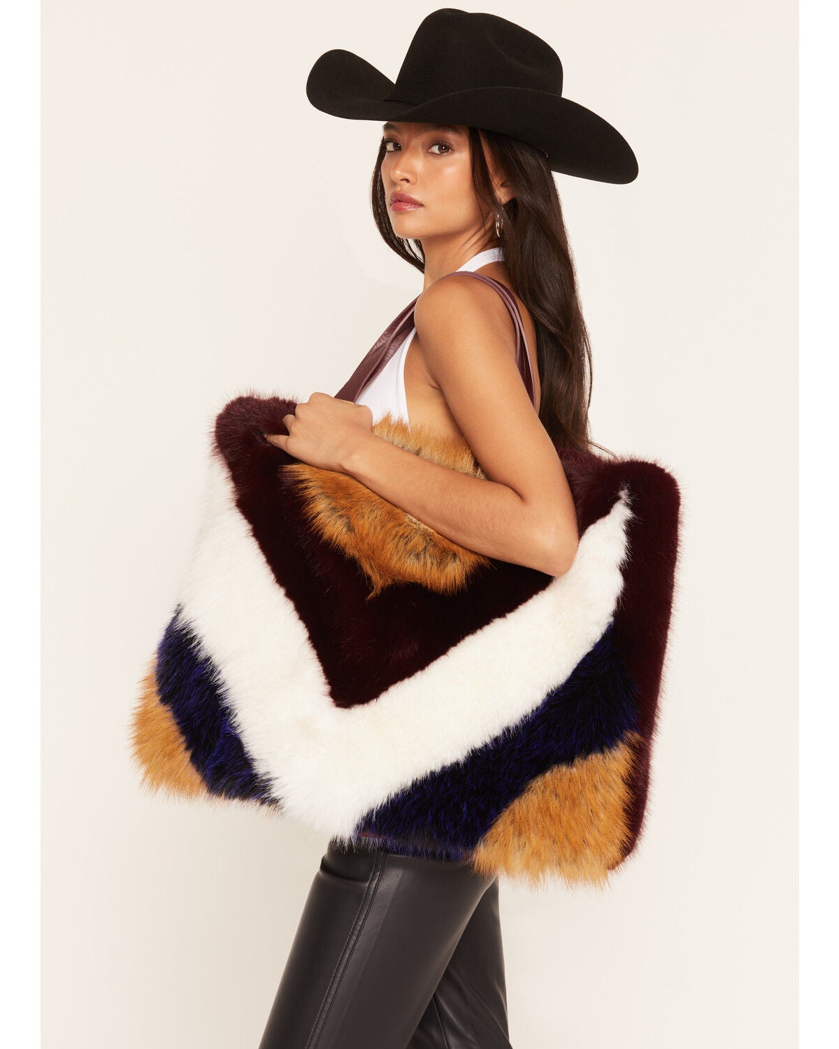 Image #1 - Azalea Wang Women's Confidante Faux Fur Bag, Turquoise, hi-res