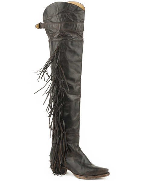 Stetson Women's Black Glam Over The Knee Boots - Snip Toe , Brown, hi-res