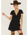 Beyond The Radar Women's Black Ditsy Floral Print Romper , Black, hi-res