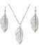 Image #2 - Montana Silversmiths Women's Downy Feather Necklace & Earrings Jewelry Set *DISCONTINUED*, Multi, hi-res