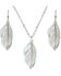 Montana Silversmiths Women's Downy Feather Necklace & Earrings Jewelry Set *DISCONTINUED*, Multi, hi-res