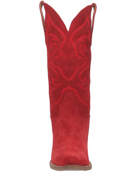 Image #4 - Dingo Women's Out West Suede Western Boots - Pointed Toe , Red, hi-res