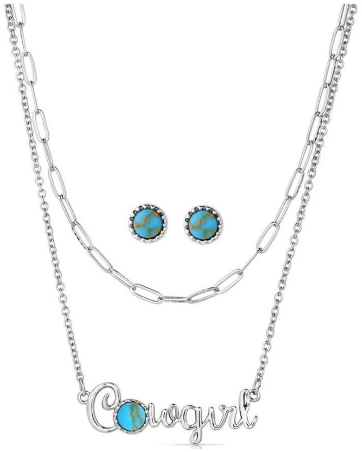 Image #1 - Montana Silversmiths Women's Cowgirl's Essentials Jewelry Set - 2 Piece, Silver, hi-res