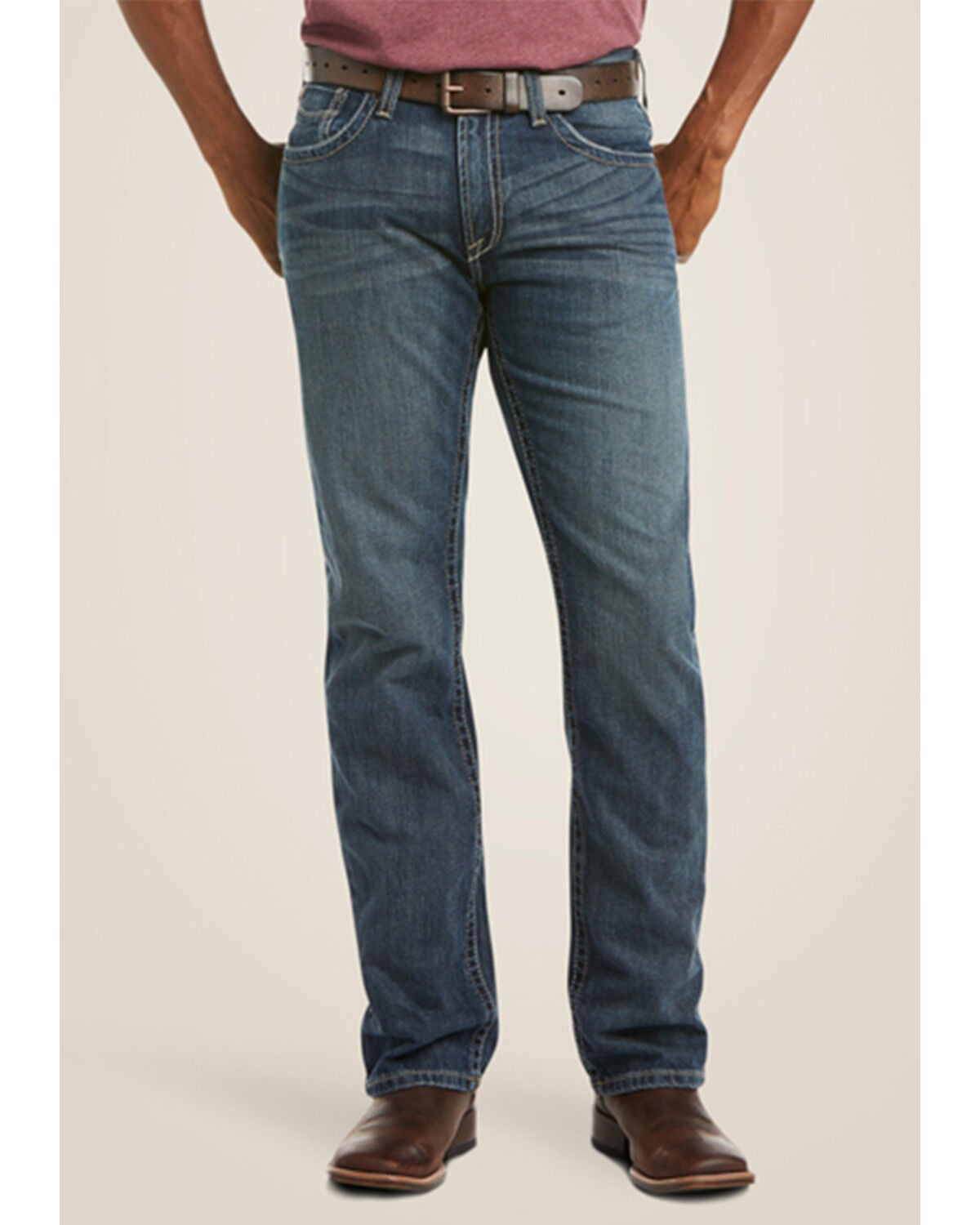 Ariat Men's Deadrun M5 Arrowhead Straight Denim Jeans, Denim, hi-res