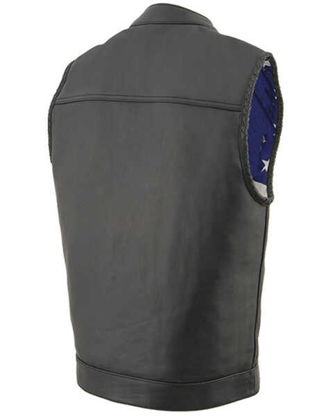 Image #3 - Milwaukee Leather Men's Old Glory Laced Arm Hole Concealed Carry Leather Vest - 7X, Black, hi-res