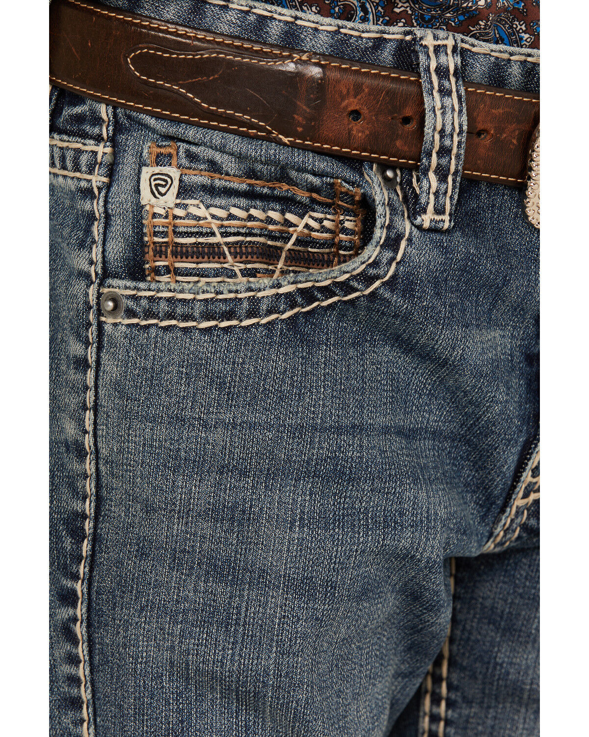 Image #2 - Rock & Roll Denim Boys' Medium Wash Bootcut Stretch Denim Jeans, Blue, hi-res