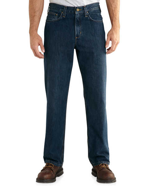 Image #3 - Carhartt Men's Holter Relaxed Fit Straight Leg Jeans, Dark Stone, hi-res