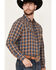 Cody James Men's Sunrise Plaid Print Long Sleeve Western Snap Shirt - Big , Light Blue, hi-res