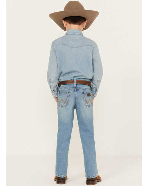Image #3 - Wrangler Retro Little Boys' Medium Wash Slim Straight Denim Jeans , Blue, hi-res
